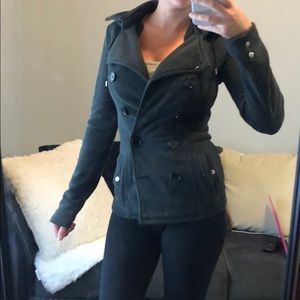 Black Pea Coat with hood!